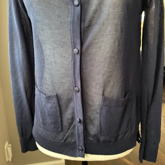 Molly Bracken Sheer Navy Lace Back Sweater - Picture 3 of 5